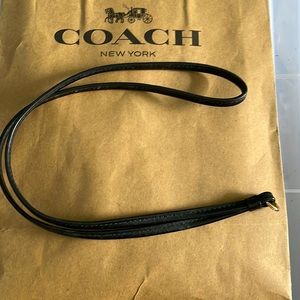 Coach Black Leather Replacement Lanyard for ID Holder Brand New. Lanyard ONLY